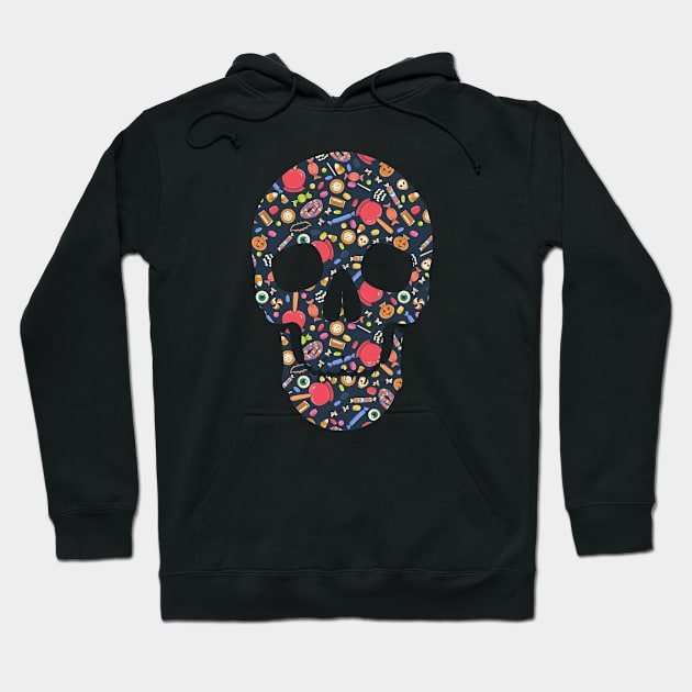 Halloween Skull Hoodie by Art by Angele G